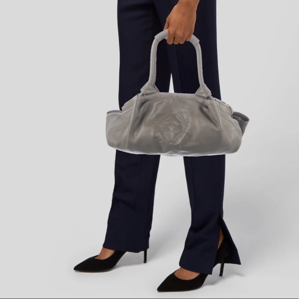 Authentic Loewe Grey Metallic Nappa Aire bag